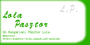 lola pasztor business card